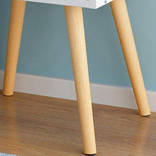 LICHUAN Tavolino moderno comodino comodino con cassetto portaoggetti e legno massello a 4 gambe per soggiorno, camera da letto, comodini e comodini, facile da montare.