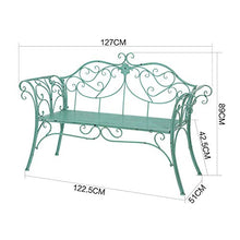 YZ-YUAN Panchina da Giardino Panchina da Giardino da terrazza con Doppia Seduta in Metallo per Esterni, Sedie da Giardino antiche e fioriere in ghisa, Una Rilassante panchina da Veranda con bracciol