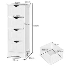 DREAMADE Armadio Multiuso, Armadio da Bagno, Mobile con Cassetti, Armadio Camera da Letto Salvaspazio, 30 x 30 x 82 cm, Bianco