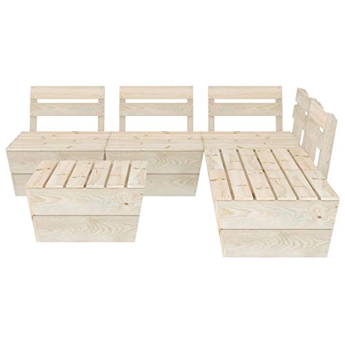 Tidyard Set Divani da GiardinoSet Divani da Giardino,Set Divano da Giardino,Divano da Giardino,Set Divano da Giardino,su Pallet 6 pz in Legno Abete Impregnato