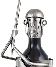 BRUBAKER bottiglia di vino del giocatore di baseball bottiglia supporto Oggetto Decorativo Metallo con biglietto d' auguri per vino regalo