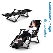 XLYYHZ Sedia Zero Gravity Sedia Zero Gravity Lounge ， Lettino Prendisole ， Sedia Pieghevole da Giardino in Metallo Sedia da Giardino reclinabile Relaxer con Cuscini in Rete Chaise Longue Nera