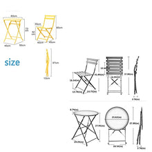 Set 3 Pezzi Pieghevoli Sedie E Tavolo da Giardino, Materiale Spesso Tavolino con Sedie da Giardino Pieghevoli, Giardino/Balcone/Pub/Bar,Verde