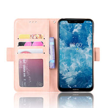 LODROC Cover Nokia 8.1 2018 Flip Cover Custodia Protettiva Caso Libro in Pelle PU con Portafoglio, Funzione Supporto, Chiusura Magnetica per Nokia8.1 - LOBYU0200752 Rosa