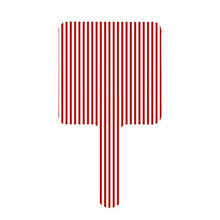 Specchio a mano, rosso e bianco marittimo verticale strisce & Match quadrato palmare specchio con maniglia per trucco casa salone viaggio uso 9 cm L x 16 cm L