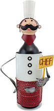 Brubaker Portabottiglie Chef de Cuisine Nostalgia Vintage Scultura - Dipinte a Mano - con Biglietto di Auguri