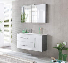 Fackelmann Armadietto sottopiano Lugano/Soft-Close/Dimensioni (L x A x P): ca. 35 x 59 x 39 cm/Armadio di alta qualità per bagno/fermaporta destra/corpo: Grigio/Front: Bianco/Larghezza 35 cm