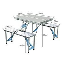 FOMT Tavolo da Picnic Pieghevole E Set da Spiaggia,Tavolo da Campeggio Portatile E Kit da Spiaggia con 4 Posti per Tavolo da Picnic All'aperto E Set di Sedie da Campeggio,D