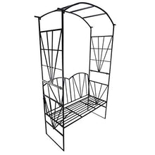 Outsunny Panchina da Giardino 2 Persone con Pergolato Metallo 115 x 59 x 203 cm Nero
