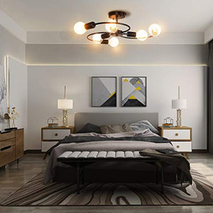 OYIPRO Moderno Lampadario Nero Regolabile Lampada a sospensione 6 E27 per Soggiorno Camera da letto Cucina