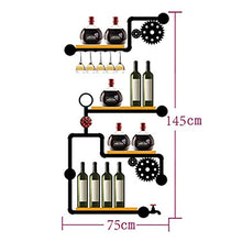 MoDi Wine Rack Retro Style Industriale Tubo di Acqua a Parete Vino Rack (L75 * W20 * H145CM)