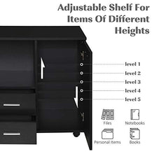 Vinsetto Armadietto Multifunzionale per l'Ufficio con Ruote a 360°, per Stampanti e Fascicoli, in Legno Nero 100x40x71cm
