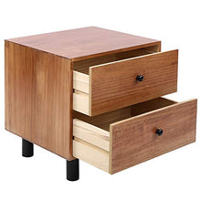 Comodino da notte con 2 cassetti, tavolino ausiliare in legno stile retrò, 45 x 38 x 47 cm