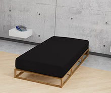 Biberna 0012344 Lenzuolo Frottee-Stretch (Altezza Materasso max. 22 cm) 1X 180X200 cm > 200X200 cm, Nero