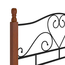 GOTOTOP 200 x 120 cm Giroletto in Metallo,Struttura Letto Matrimoniale,Piattaforma Letto Matrimoniale,Rete del letto,Montaggio facile,Nero e legno scuro