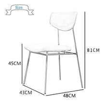 LLT Pratiche Sgabello moderno Sedie da pranzo per Living Room | Gambe colazione Chair flanella imbottite e metallo | Creativo Designer Camera sedia di svago sgabello,bianca