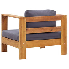 vidaXL Sedia da Giardino con Cuscino Seggiola da Esterni Sedile per Patio Arredo da Giardino Mobile da Esterni Grigio Scuro in Legno di Acacia