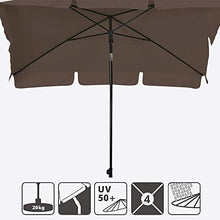 BAKAJI Ombrellone da Giardino Palo Centrale 200 x 125 cm Palo 32mm 4 Stecche Struttura Acciaio Inclinazione Regolabile Arredamento Esterno Gazebo Piscina Giardino Terrazzo Ambienti Esterni Tortora