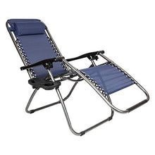 HJYUIK 2 PZ Sedia da Giardino reclinabile con portabicchieri Patio Zero Gravity Sedie a Sdraio Pieghevole Rilasser Sedie reclinabili (Blu) (Consegna di Una Settimana)