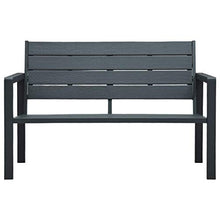 E E-NICES Panchina da Giardino 120 cm in HDPE Grigia Aspetto Legno