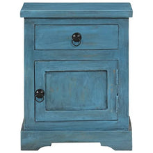 vidaXL Legno Massello di Mango Comodino 40x30x50 cm Blu Armadietto Cassettiera