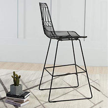 LXYPLM Sgabello Sedie Bar Barstools Ferro battuto Hollow Bancone Sedie Seduta con Schienale, Semplice for Il Tempo Libero Alti sgabelli for casa Pub Cafe Kitchen Arredo Bar Cucina (Color : Black)