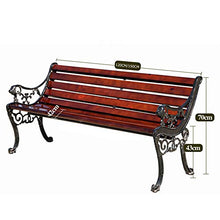 Posti A Sedere In Terrazza Panca da Balcone da Giardino,Panchina da Esterno Con Struttura In Ghisa E Schienale In Legno Massello Seduta A Doghe,Sedia da Veranda Resistente Alle Intemperie,2-3 Person