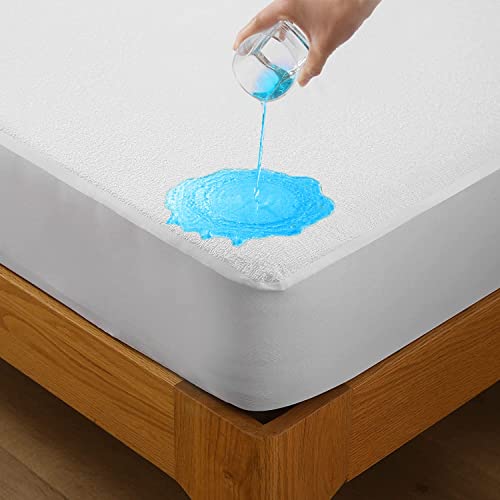 Bedecor Set 2 Coprimaterasso Impermeabile Singolo, Cotone Top Proteggi Materasso 90x200, Traspirante Copri Materasso Impermeabile Letto Singolo, Angoli Super Elastici Fino a 30 cm