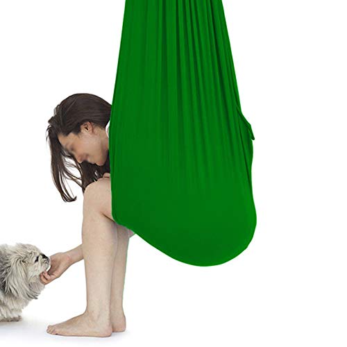 WCX Adolescenti Amaca Altalena Terapeutica Speciale per Bambini Dondolo per Terapia Interna Fino A 200 kg (Color : Green, Size : 1.5x2.8m)
