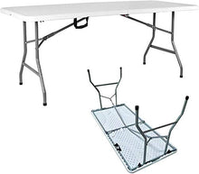 Tavolo da campeggio Tavolo da esterno per interni multiuso per campeggio Buffet mercato del matrimonio Picnic Kitchen Garden feste, 5ft / 1.52m Tabella portatile tavolo a portata di mano Tavolo pieghe