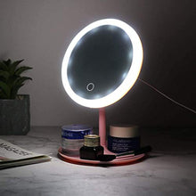 AITAOZI Specchio per Il Trucco LED Ricaricabile Illuminato, USB Ricaricabile Specchio a vanità Touchscreen Dimmable LED Luce per Il Trucco cosmetico controsoffitto