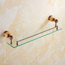 GDFEH Scaffale da bagno pieno di rame da bagno Specchio anteriore Scaffale anteriore, cosmetici montato a muro Cosmetici Scaffale in vetro Scaffale da bagno Scaffale per doccia Scaffale per stoccaggio