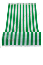 Tenda da Sole in Tessuto Resistente cm 140x300 100% Poliestere con Anelli Dis.1 Verde e Bianca