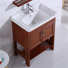 GFBVC Mobile Lavabo Spazio Piano di Alluminio per Pavimenti in Alluminio Combinazione Bagno con Armadio a Specchio Bagno Ceramica Facile da Pulire (Color : Red, Size : 40x60x83cm)