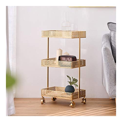 LYM &ripiano di stoccaggio Scaffale di stoccaggio, Falling Subway Art Rack di stoccaggio Mobile Multistrato Carrello Camera da Letto Soggiorno Rack di stoccaggio -3 Piani Scaffale di Finitura