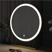dhcsf Specchio per Il Trucco LED Desktop Luminoso Desktop in Ferro battuto con spogliatoio con Lampada Fill Light Piccolo Specchio Specchio Spogliatoio Bagno