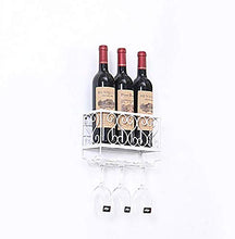 PZW Semplice e Creativo Portabottiglie da Vino Rosso da Casa Cornice in Vetro Rosso Tazze Alte da Parete Rovesciata Portabottiglie Creativo Appeso Portabottiglie Decorazione25 * 10 ** 17 centimetri