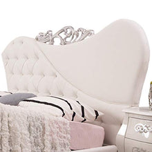 iperbriko Letto Matrimoniale Barocco in Ecopelle Bianca con Contenitore 215x220xh.140 cm