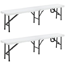 Deuba Set 2X Panchine Pieghevoli da birreria richiudibili con Manico di Trasporto Facile in plastica Leggera 183x28x44cm