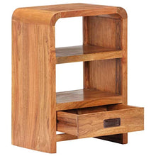 Wakects Comodino con 1 cassetto, design industriale, 40 x 30 x 60 cm, in legno di acacia massiccio, finitura in palissandro