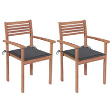 vidaXL Sedie da Giardino 2 pz con Cuscini Antracite Massello di Teak
