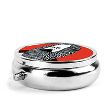 Mini portapillole da viaggio al tramonto sulla spiaggia mini organizer rotondo per pillole, elegante e portatile, con 3 scomparti