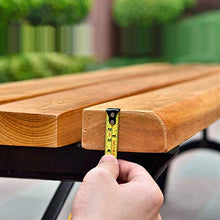 Outdoor furniture Panchina da Giardino panchina da terrazza, Panche in ghisa antiruggine per Interni ed Esterni, Sedile a doghe in Legno massello Rinforzato con Spessore 4 cm, può sopportare 500 kg
