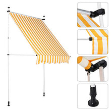 Hanper Tenda da Sole Laterale Retrattile,Tenda Laterale da Esterni per Privacy Impermeabile Protezione Raggi UV Vela Tenda Tende a Scorrimento Verticale 2.0x1.2M per Giardini,Balconi(Giallo+Bianco)
