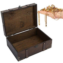 Lyrlody 6282-2302 - Scatola portaoggetti in legno vintage con serratura per la casa, per camera da letto, soggiorno (6282-2302)