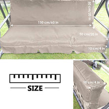 DERCLIVE - Coprisedile per dondolo da giardino a 3 posti, impermeabile, 150 x 110 x 10 cm