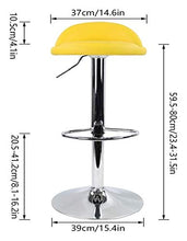Lanrui Sgabelli da Bar in Pelle PU Sgabello Rotondo Sgabello Girevole Sedia da Bar con Schienale Regolabile Home Cucina con poggiapiedi Blu (Color : Yellow)