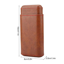 Sigaro Cassa del Cuoio Genuino Cigar Box Legno di Cedro Allineato Cigar Holder Sigari Proteggere dalla Collisione Portatile Viaggi Mini Box (Brown) per 3 Sigari,Giallo