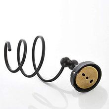 Allettare Asciugacapelli Staffa Asciugacapelli Rack Retro Black Wall Mounted Brass Styling Stand Organizer