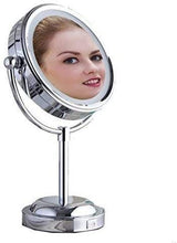 Specchio da Bagno Specchi per Il Trucco con luci e ingrandimento, Trucco Chrome da Tavolo Girevole a Due Lati